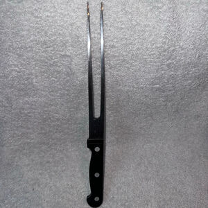 Vintage Stainless Meat Serving 2 Prong Fork Made In Taiwan MCM Retro